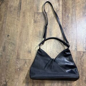 Black Triangle Hobo Bag Boho Shoulder Purse V Panel Simply Noelle